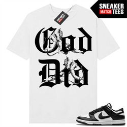 panda dunk low to match sneaker match tees white 'god did'
