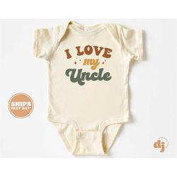 baby onesie - i love my uncle bodysuit - uncle's baby retro natural onesie 5787