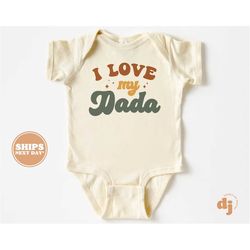 baby onesie - i love my dada bodysuit - father's day baby boy retro natural onesie 5774