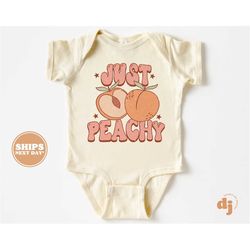 baby onesie - just peachy summer bodysuit - funny baby retro natural onesie 5752