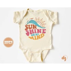 baby onesie - sunshine on my mind bodysuit - summer adventure baby retro natural onesie 5736