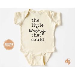 ivf rainbow baby onesie - the little embryo that could baby bodysuit - newborn baby retro natural onesie 5701