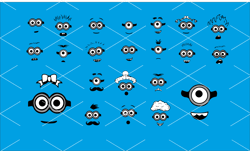 minions faces svg vector bundle svg-png-eps-dxf