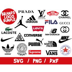 fashion brands logo bundle, louis vuitton svg , supreme logo, nike logo svg, air jordan svg , chanel svg, adidas svg,