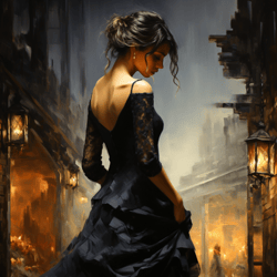 mystery and velvet: elegance of the night in a black dress