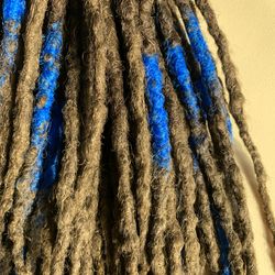 full set of double ended brown dreads, de dreads, brown and blue dreads, ombre dreads, crochet dreads