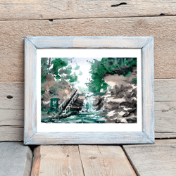 original watercolor painting "landscape 8 miniature"