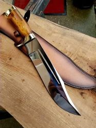 "Stainless-steel-Knife"Hunting-knife-with sheath"fixed-blade-Camping-knife, Bowie-knife, Handmade-Knives, Gifts-For-Men.