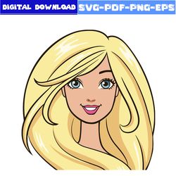 barbie girl face svg, barbie svg, barbie girl svg, girl svg, barbie princess svg, princess svg, cartoon svg