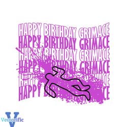 happy birthday grimace svg birthday shake svg cricut file