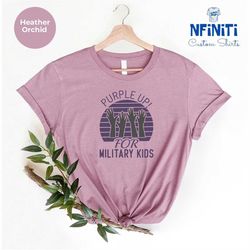 purple up for military kids shirt, military kid support, military kid tees, purple rainbow military child shirt, purple