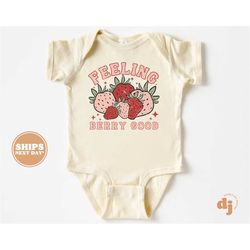 baby onesie - feeling berry good bodysuit - funny baby retro natural onesie 5598