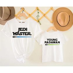 jedi master young padawan shirts, matching star wars t-shirts, jedi and padawan baby shirt, daddy daughter shirts, dad a