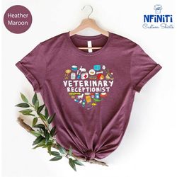 veterinary receptionist, veterinarian gift, gift for new vet, veterinary gift, vet tech shirt, vet tech week, veterinary