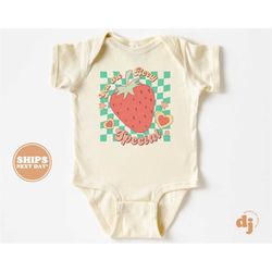 baby onesie - you are berry special strawberry bodysuit - baby retro valentines natural onesie 5500