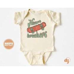 baby onesie - heartbreaker bodysuit - baby retro valentines natural onesie 5493