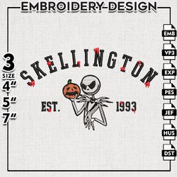 jack skellington embroidery file, nightmare before christmas embroidery designs, halloween machine embroidery pattern