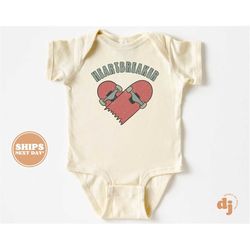 baby onesie - heartbreaker bodysuit - baby retro valentines natural onesie 5485