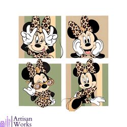 stylish leopard minnie mouse png sublimation download