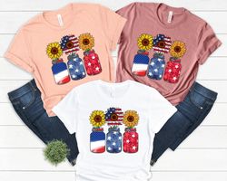 america sunflower shirt, usa flag flower shirt, gift for american, 4th of july flag graphic tee, freedom shirt