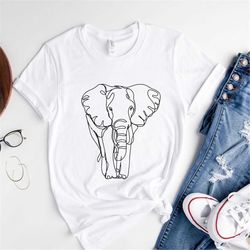 elephant shirt, elephant line art shirt, elephant lover gift, elephant gift, elephant shirt, simple elephant shirt