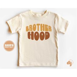 brother hood toddler shirt - retro boys kids pregnancy announcement shirt - sibling natural toddler & youth tee 5414