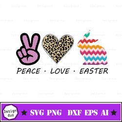 peace love svg cut files - easter svg for cricut and silhouette - peace sign hand svg - doodle heart svg - easter bunny