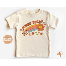 sister squad toddler shirt - retro kids pregnancy announcement shirt - girls sibling natural toddler & youth tee 5407