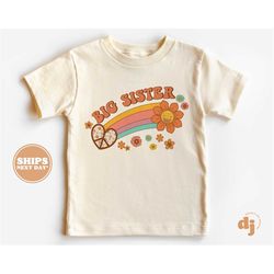 big sister toddler shirt - retro kids pregnancy announcement shirt - sibling natural toddler & youth tee 5403