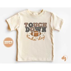 toddler thanksgiving shirt - touchdown football kids thanksgiving shirt - fall natural infant, toddler & youth tee 5382