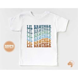 lil brother toddler shirt - retro kids pregnancy announcement shirt - sibling natural infant, toddler & youth tee 5363