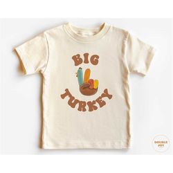 big turkey toddler shirt - retro fall pregnancy announcement shirt - siblings natural toddler & youth tee 5353