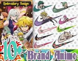 10 nike anime embroidery bundle, anime embroidery bundle designs, embroidery patterns bundle, machine embroidery bundle,