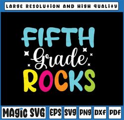 fifth grade rocks svg, team 5th grade teacher svg, back to school png, digital download