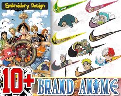 10 nike anime embroidery bundle, anime embroidery bundle designs, embroidery patterns bundle, machine embroidery bundle,