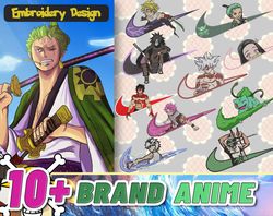 10 nike anime embroidery bundle, anime embroidery bundle designs, embroidery patterns bundle, machine embroidery bundle,