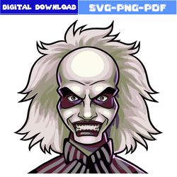 beetlejuice face svg, beetlejuice halloween svg, horror movie svg, horror character svg, halloween svg, png pdf file