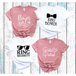 flower girl shirt, ring bearer shirt, petal patrol shirt, ring security shirt, petal patrol shirt, wedding rehearsal shi