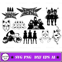 babymetal - 16 designs!! svg and png for cricut - baby metal, shanti, japanese kawaii metal band, su-metal, moametal