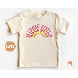 middle sister toddler shirt - retro kids pregnancy announcement shirt - sibling natural toddler & youth tee 5272