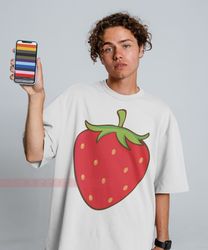 fresh unisex strawberry shirt, springtime tee, strawberry graphic tee for women, cute strawberry shirt, fruit tee, straw