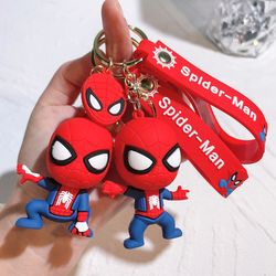 disney cartoon anime spider-man pendant keychains marvel car key chain ring phone bag hanging jewelry gifts