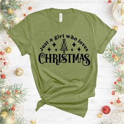 Just A Girl Who Loves Christmas In July, Summer Christmas, Premium Cotton Tee , Soft Tee Shirt, Plus Size Available