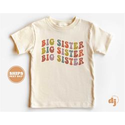 big sister toddler shirt - retro kids pregnancy announcement shirt - sibling natural toddler & youth tee 5235