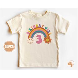 3rd birthday shirt - rainbow girl 3rd birthday toddler shirt - birthday girl toddler tee 5153