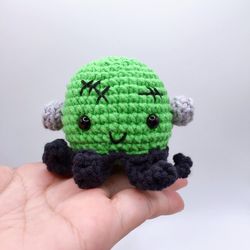 halloween octopus-frankie amigurumi crochet pattern downloadable pdf, english