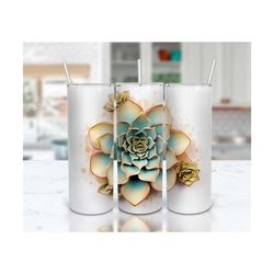 succulent tumbler wrap, watercolor tumbler design, sublimation design for 20 oz tumbler, instant digital download, png