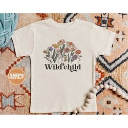 toddler t-shirt - wild child  kids retro tshirt - retro natural infant, toddler & youth tee 5111