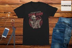 cool skull t-shirt watch them burn mens graphic tee shirt