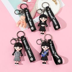 hot american tv series wednesday addams silicone thing keychain fashion jewelry for women halloween pleasantly surprised